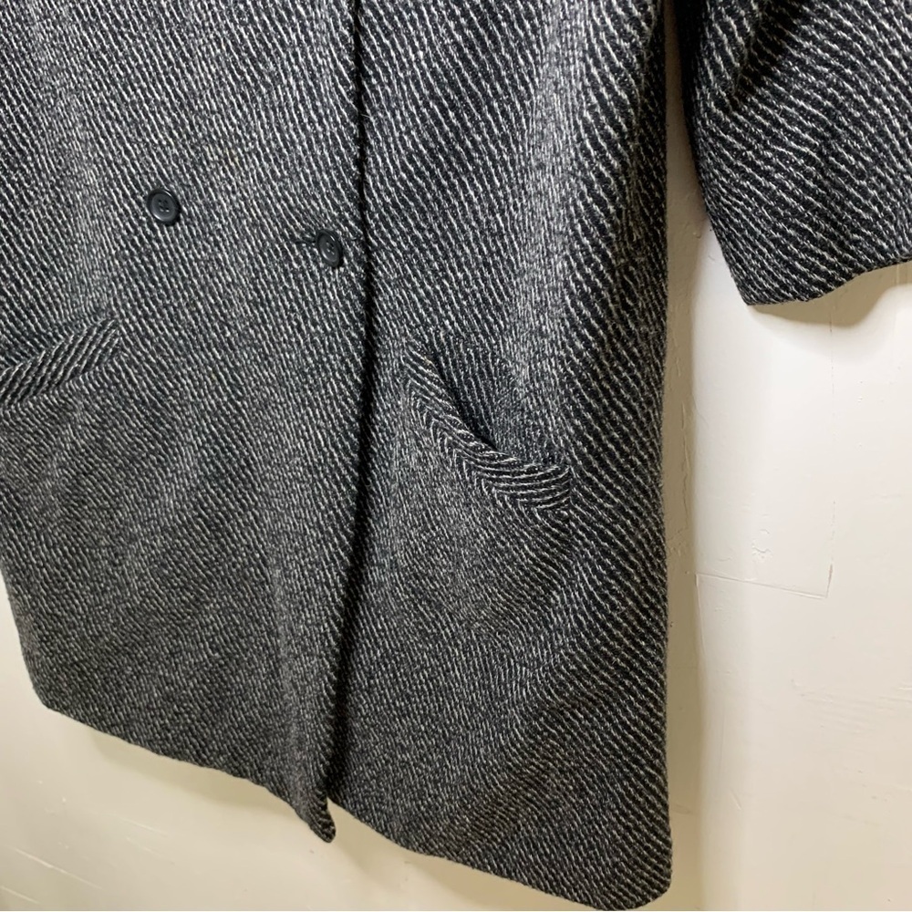 Urban Outfitters Silence + Noise Wool Blend Herring-bone Textured Peacoat Coat - Picture 5 of 9